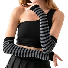 Bamboo Arm Warmers Arm Sleeves for Women and Men Made in Turkey Black & Grey