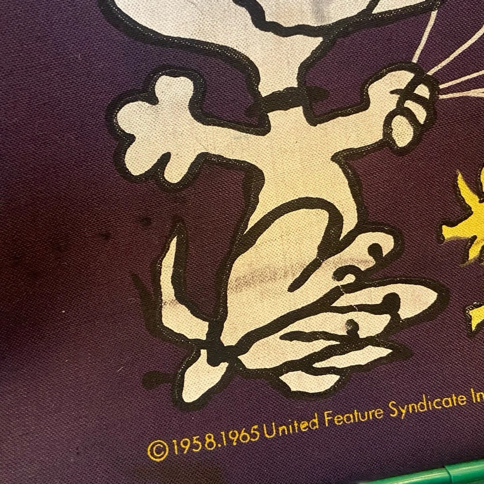 Vintage MCM Snoopy/Woodstock Peanuts Suitcase 1965 Blue Balloons Retro Case - Image 2 of 4