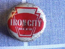BOTTLE CAP USED CORK LINED IRON CITY BEER PENNSYLVANIA MALT BEVERAGE TAX PAID
