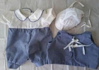 Cute Vintage Cabbage Patch Kid Boy Preemie Doll 3 Piece Outfit Hat Romper Vest