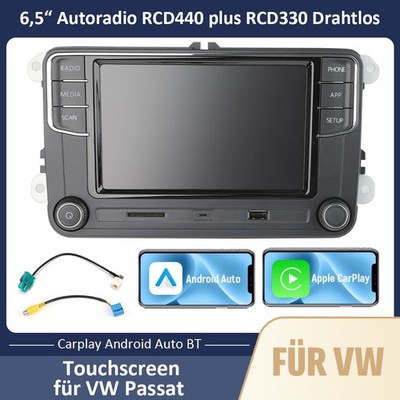 6.5'' Autoradio RCD440 plus RCD330 Wireless Carplay Android Auto BT Für VW Passat