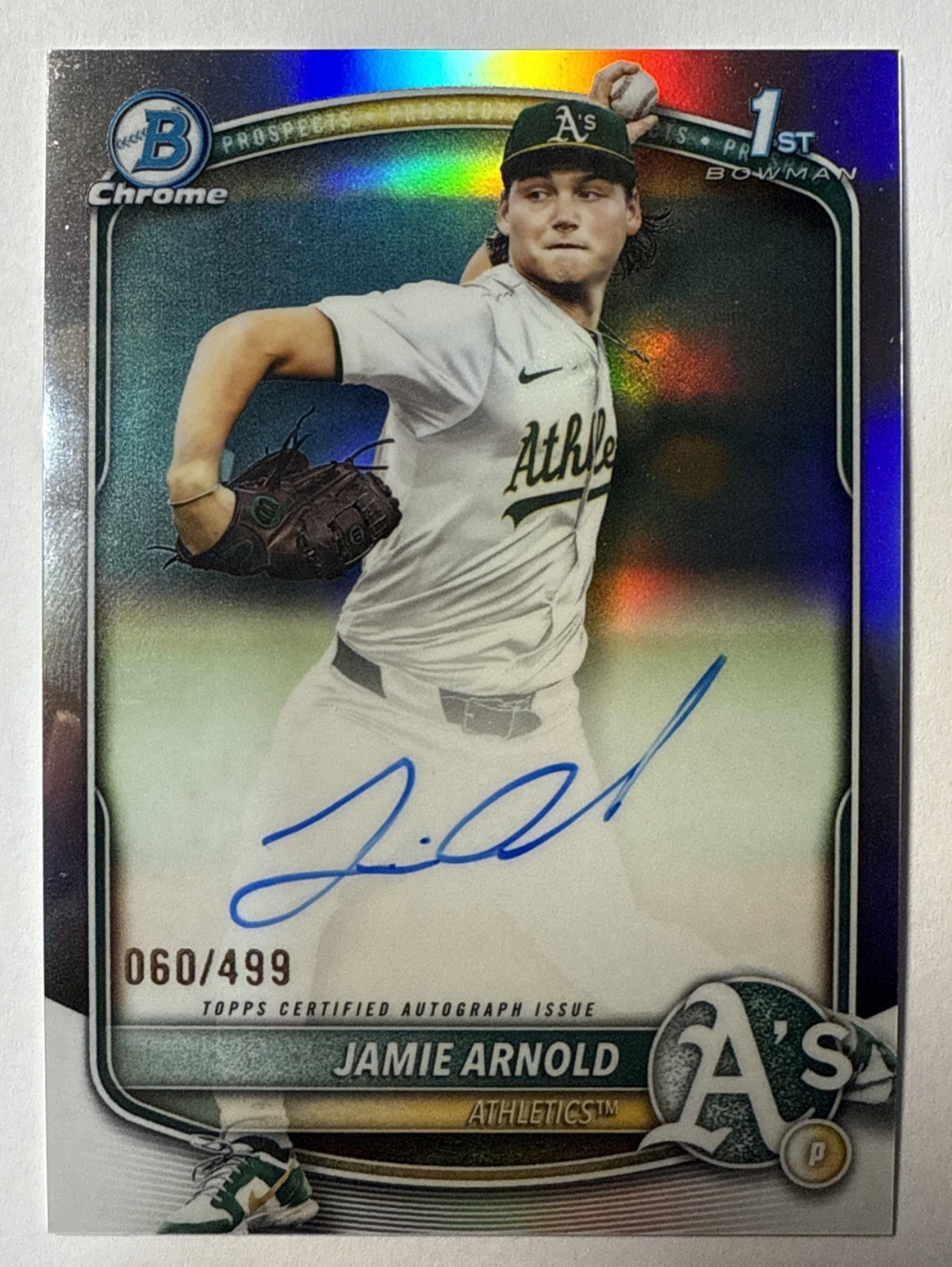 Jamie Arnold 1st Bowman Chrome Auto Refractor /499 2025 Bowman Draft #CPA-JA