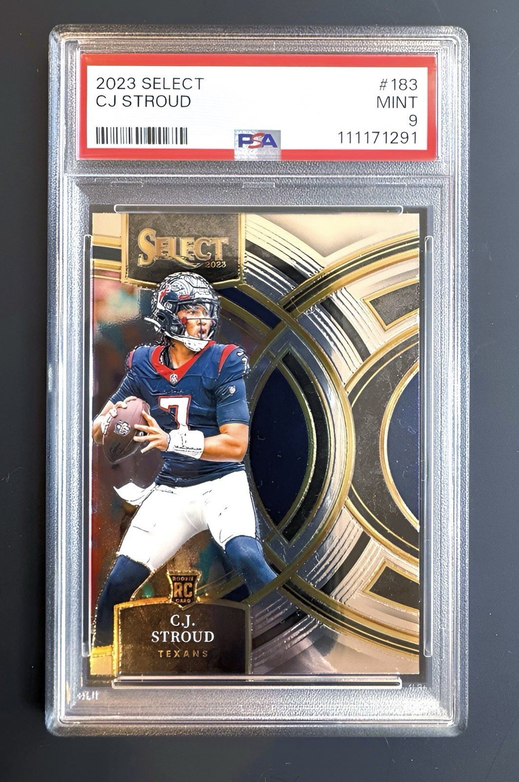 2023-2024 PANINI SELECT CJ STROUD ROOKIE PREMIER LEVEL RARE LOW POP 183 RC PSA 9