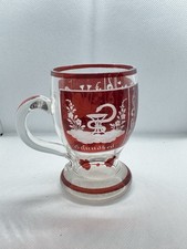 ANTICO PREZIOSO BICCHIERE BOCCALE CRISTALLO DI BOEMIA  INCISO BIEDERMEIER