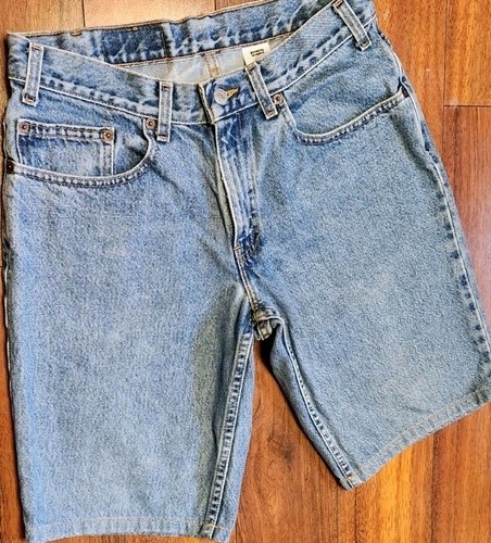 LEVI'S 550 Relaxed Fit Jean Shorts Husky Boys Men Size 33 (32x11) Denim Blue VTG - Picture 3 of 10