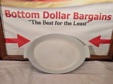 Vintage Dru Holland Cast Iron Blue Tulip Enamel Oval  Au Gratin Baking Dish