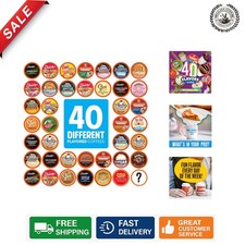 Ultimate Flavored Coffee Pod Variety Pack for Keurig - 40 Gourmet Selections