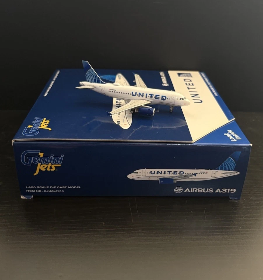 Modelo de avión GeminiJets 1:400 United Airlines Airbus A319 N876UA GJUAL1914 escala Foto 3 de 4