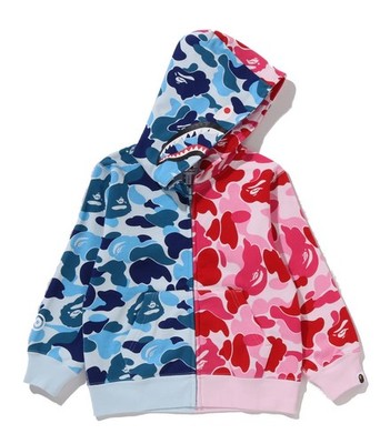 A BATHNIG APE BAPE KIDS 1ABC CAMO MULTI SHARK ZIP HOODIE