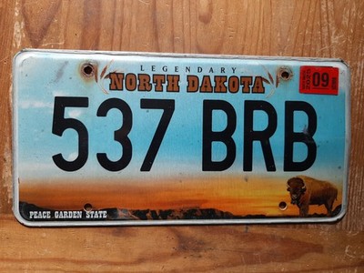 1 x Original USA Nummernschild aus NORTH DAKOTA - THE PEACE GARDEN STATE*TOP*