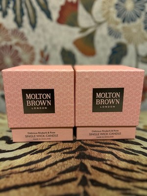X2 Molton Brown Rhubarb and Rose Eindochtkerze, 180g WAS 41,92£