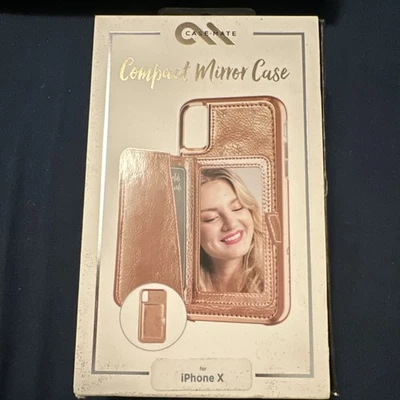 Case-Mate Metallic Pink Wallet Case with Mirror & Card Pocket for iPhone X - Image 1 of 4