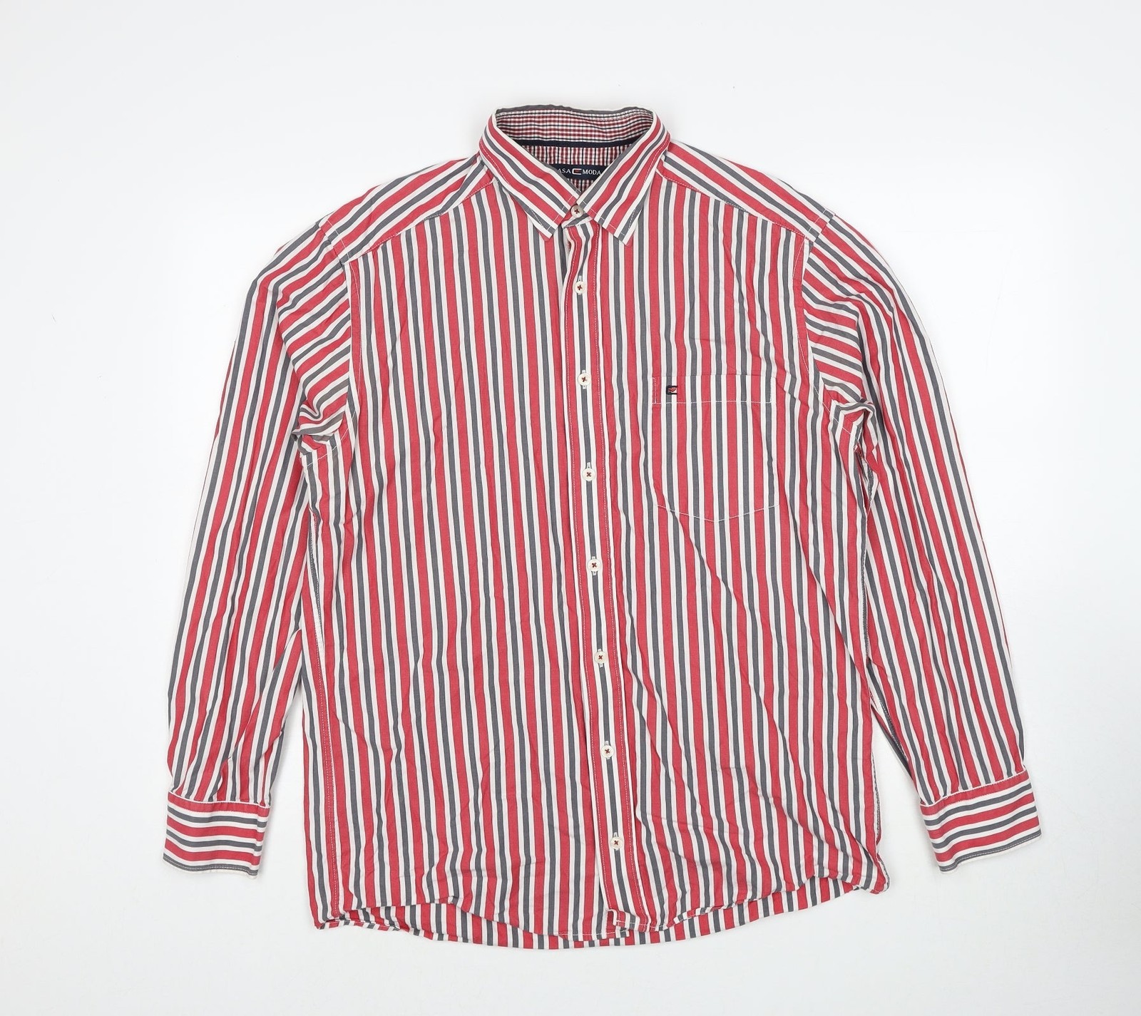 Camisa informal de manga larga con botones roja CASAMODA talla M del Reino Unido para hombre