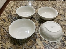 Set 4 Mikasa Italian Countryside Salad Soup Cereal Bowls 7 Cream Ribbed DD900