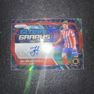 25 Panini Prizm World Cup Global Graphs Julian Alvarez Silver Lazer Auto