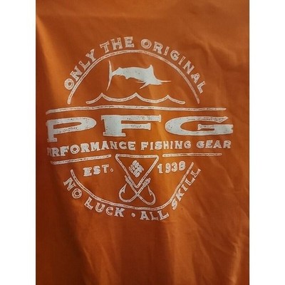 Columbia PFG All No Luck All Skill Shirt Orange Small A106 Only The Original New