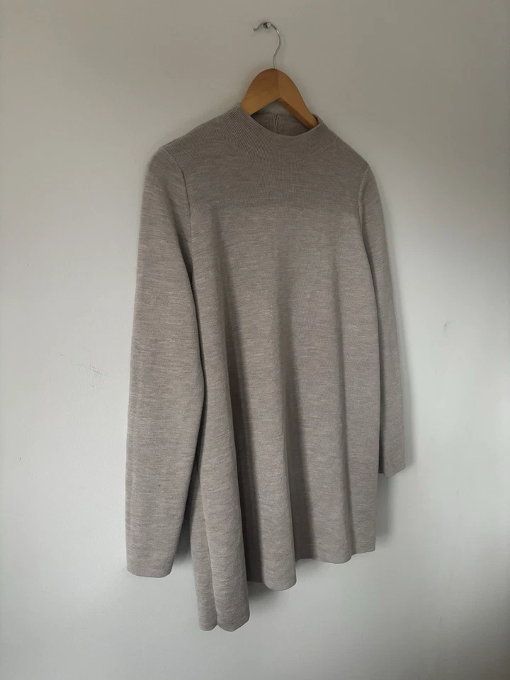 COS Woman’s 100% Wool Knit Sweater / Tunic – Size M (Taupe/Grey) - Image 4 of 4