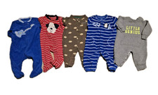 Baby boy lot of 5 sleeper/rompers carters Mix brand