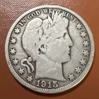 Scarce 1915-D Barber Silver Half Dollar.  Just over 1.1 million minted!