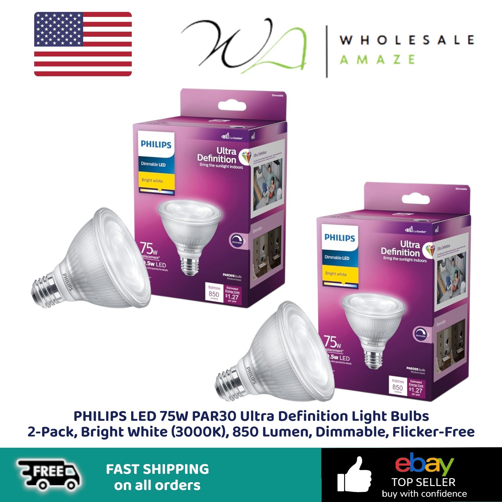 2-pack, Bright White (3000k