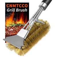 GrillbüRste Messing 3In1 Schaber FüR Gas-, Holzkohle- Und Elektrogrill Reiniger