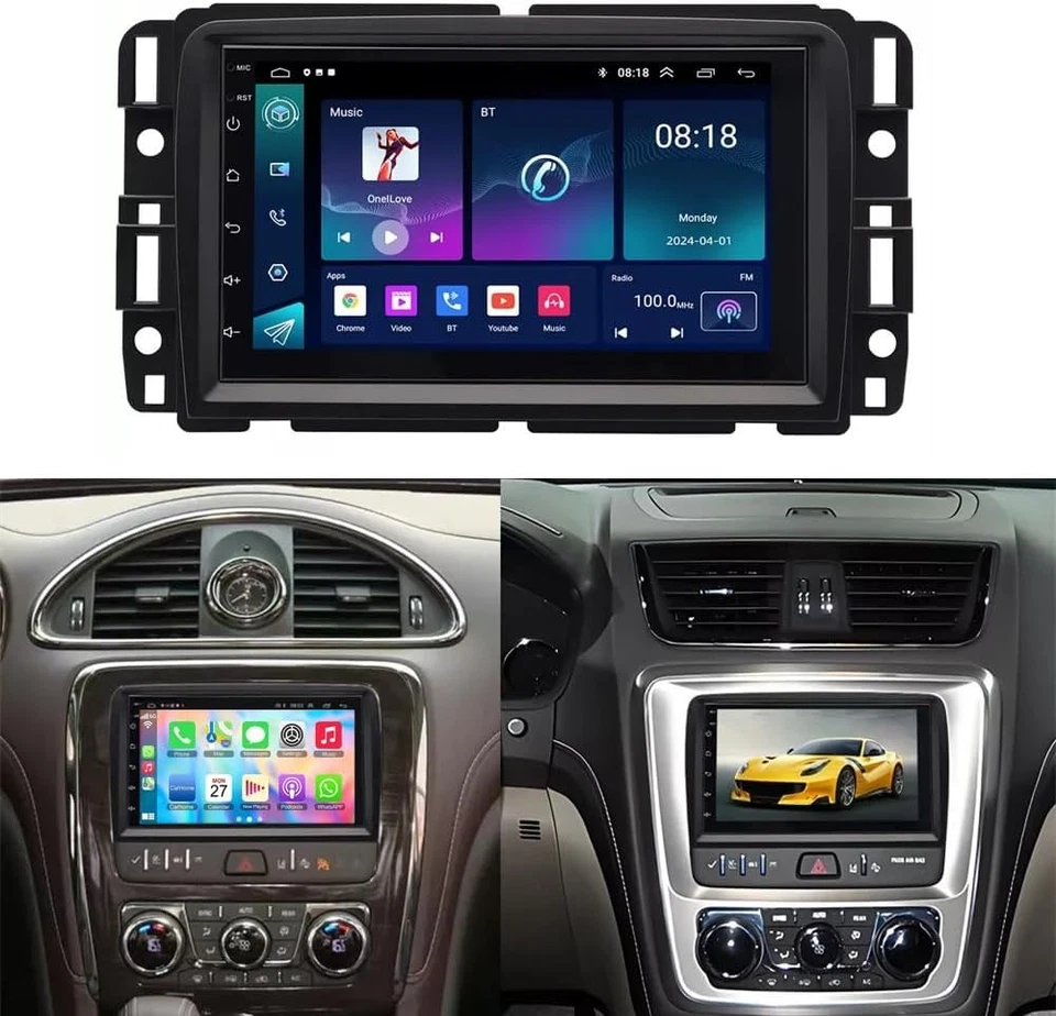 Rádio estéreo de carro Android 14 GPS Apple Carplay para 2013-2017 Chevrolet Traverse - Imagem 3 de 4