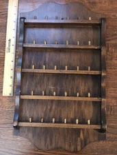 Thimbles 18”x10 Display Case Dark Wood Lightweight Has Crack In Wood See Photos