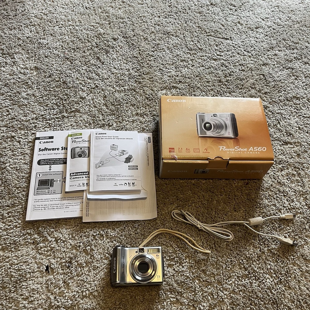 Canon PowerShot A560 7.1MP Digital Camera - Silver for sale