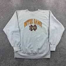 Vintage Notre Dame Sweatshirt Mens 2XL Gray Champion Reverse Weave 90s USA Made