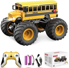 Remote Control Car, RC School Bus for Kids, RC Monster Truck Toy 2.4Ghz 1:18 Sca