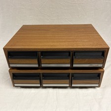 2-Three Drawer, 42 Audio Cassette Tape Storage Boxes. Excellent Condition