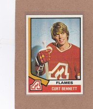 1974-75 TOPPS HOCKEY CURT BENNETT #33 FLAMES EXMT/EXMT+ *A45299