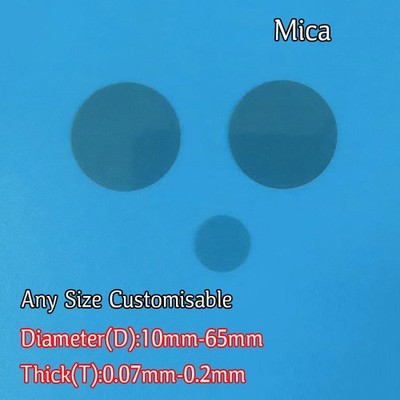Mica Transparent Round Foil Plate 0.07mm - 0.2mm Clear Thin Disc 10mm - 65mm
