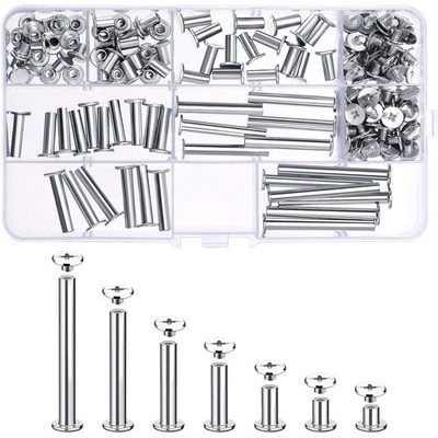 Pangda 80 Sets Chicago Screw Leather Rivets Assorted Kit Chicago Binding Scre...