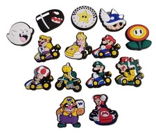 Super Mario Bros MARIO KART 14pc Shoe Charm Set NEW Croc Compatible 