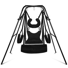 Deluxe Freestanding Sex Swing w/ Adjustable Comfort Seat, Thigh Rests, 800lb Cap