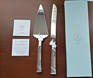 Lenox True Love 2-Piece Dessert Set - Silver Plated Wedding Cake Serving Set