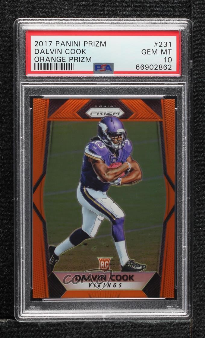 2017 Panini Prizm Rookies Orange Prizm /275 Dalvin Cook #231 PSA 10 GEM MT 0mq0
