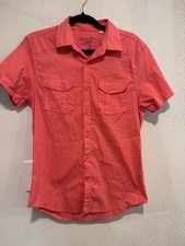Vintage Guess Button Down Short Sleeve Slim Fit Rockabilly Sz M
