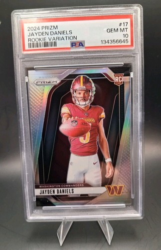 Jayden Daniels 2024 Prizm Silver Image Variation PSA 10 Rookie RC Commanders 