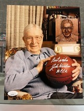 JOHN WOODEN LEGENDARY UCLA BASKETBALL COACH SIGNED 8X10 PHOTO JSA 2