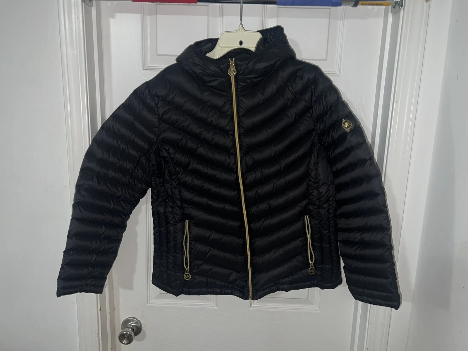 Michael Kors giacca nera con cappuccio per ragazze grandi giovani XXL Z