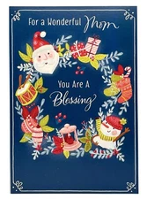 Hallmark Christmas Card For Mom Toy Wreath Glitter Hallmark Greeting Card NEW