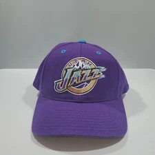 Vintage Utah Jazz Hat Snapback Mens Purple Plain Logo Logo Athletic NBA Cap