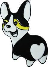 Enamel Pin - Black Corgi Dog Puppy Doggie Pup Gift Badge Button Lapel New 47158