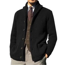 Mens Shawl Collar Cardigan Sweater Cable Pattern Must Have.