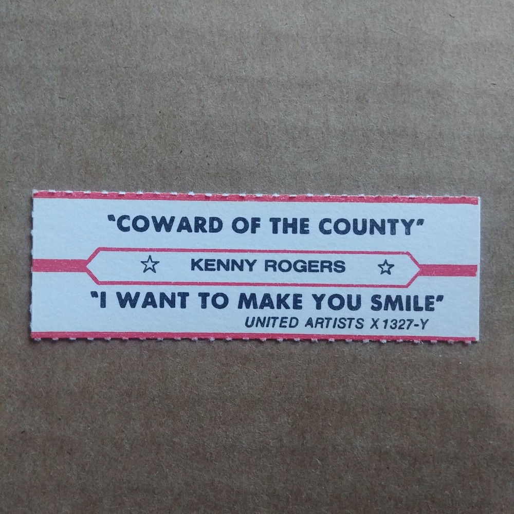 KENNY ROGERS Coward Of The County JUKEBOX STRIP Record 45 rpm 7