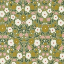 Imaginary Flowers By Gingiber For Moda - Sage Peppy Petals  48382-12