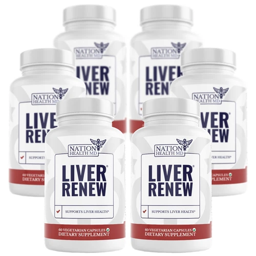 Nation Health MD Liver Renew Formula with Artichoke Extract, 6 Bottles
