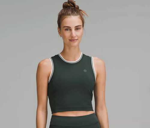 Lululemon Size 12 Varsity Scoop Neck Cropped Tennis Tank, Legacy Green, NWT - 第 1/5 張圖片